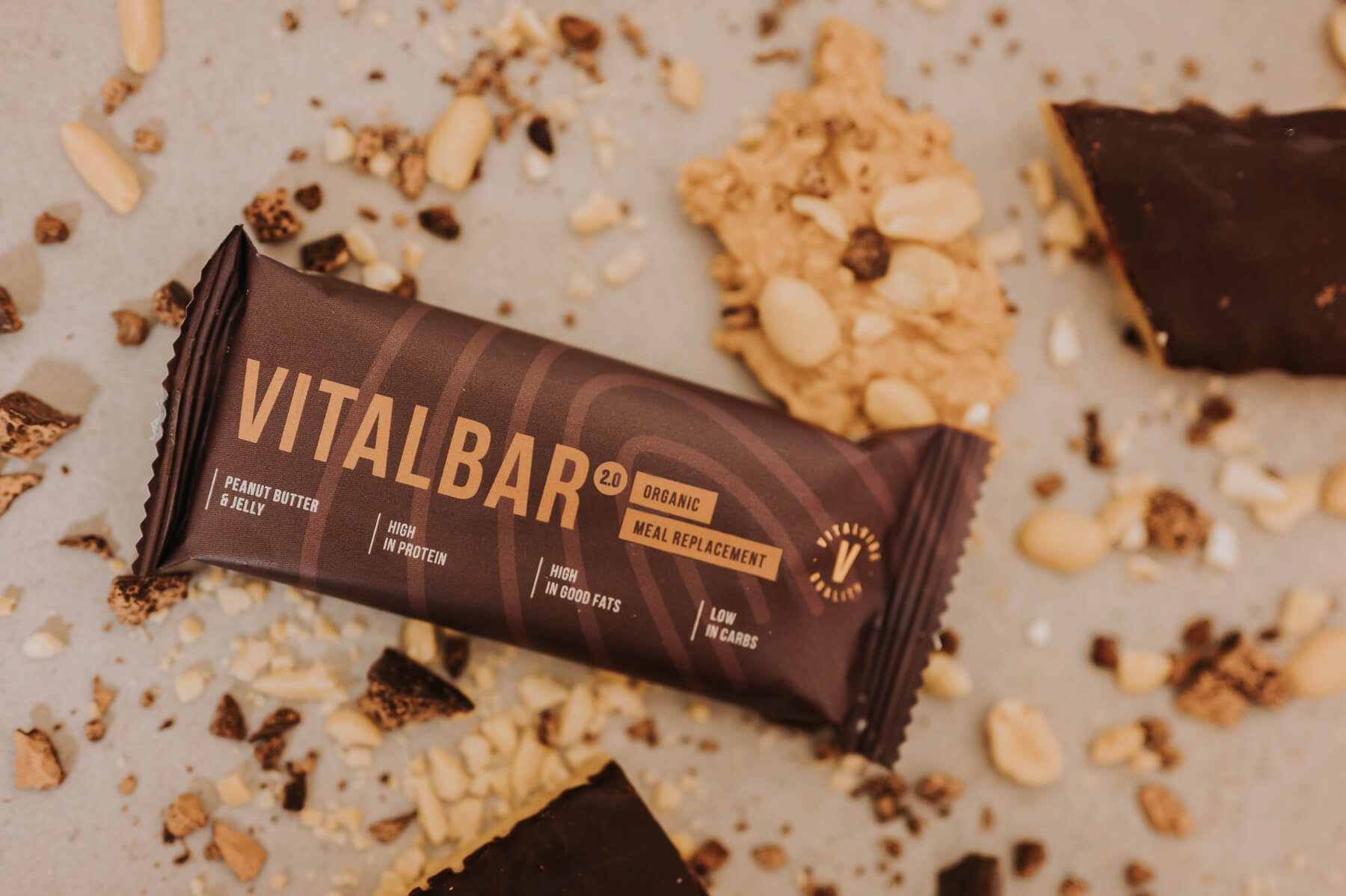 Vegan PROTEINOVÁ tyčinka VITALBAR (BIO Peanut butter) 3
